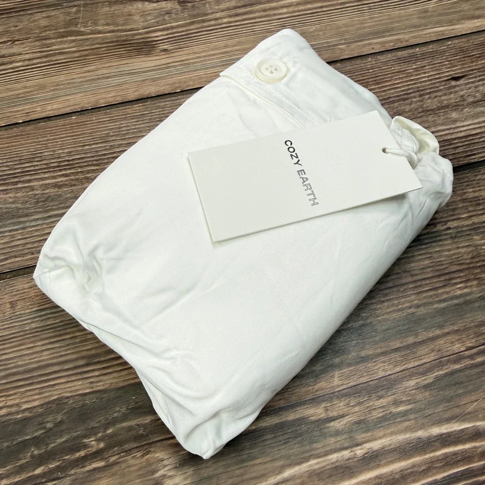 Cozy Earth Unisex King Pillowcases White Bamboo Viscose Luxury NWT